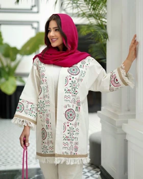 مانتو لینن نچرال ریش کنفی