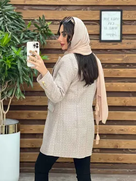مانتو کتی جیب نما دکمه طلایی