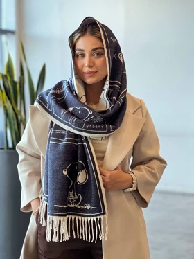 شال اسنوپی (سرمه ای)