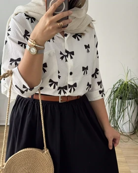 شومیز مانتویی پاپیونی