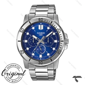 ساعت مچی کاسیو MTP-VD300D-2EU اورجینال فول دیت صفحه سرمه ای Casio-10784-G