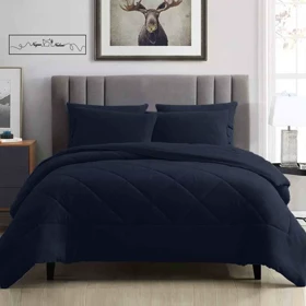 روتختی مینیمال کتان مخمل طرح لوزی سرمه ای کد 102600