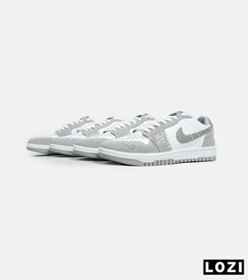 کفش کتانی مردانه و زنانه طوسی سفید نایک NIKE jordan Vodoo مدل 6061
