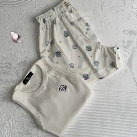 ست شلوارک و کراپ طرحدار