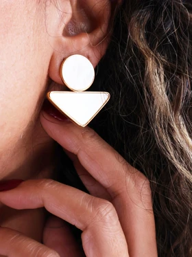 گوشواره زنانه دایره مثلت کد E1119