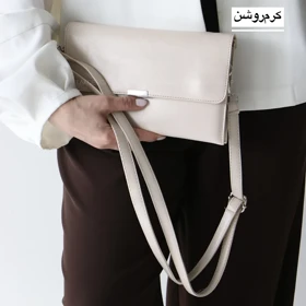 کیف زنانه مجلسی مدل پرل (کرم روشن)