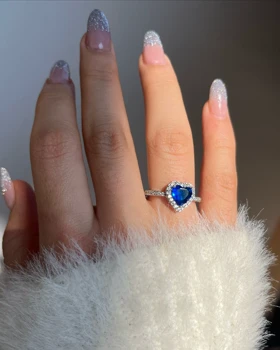 انگشتر قلب آبی