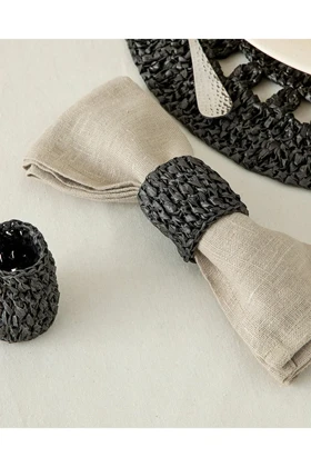 حلقه دستمال دو عددی English Home مدل Straw Rope - خاکستری