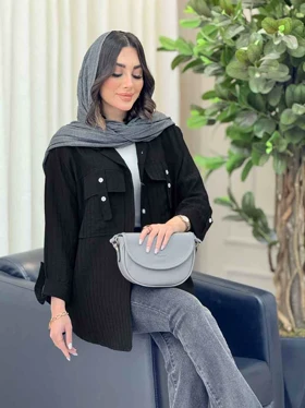 مانتو آستین پاگن جیب دو دکمه