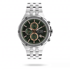 ساعت مچی مردانه کرست بند استیل دودی کد Crest 6309