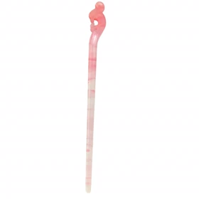 کانزاشی مو زنانه رزینی مرمری صورتی با سر قلابی تزئینی و طراحی کشیده مینیمال لوکس