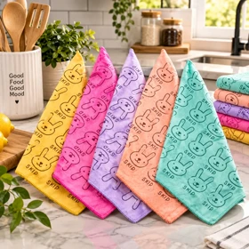 دستمال آشپزخونه طرح خرگوشی رنگی