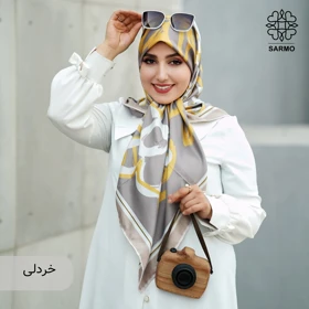 روسری ابریشم کجراه پیونی
