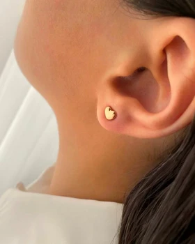 گوشواره میخی آینه ای قلب ژوپینگ