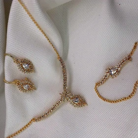 سرویس کامل برند شین مدل «اشک الماس» | نگین تک سولیتر با گارانتی 1 ساله