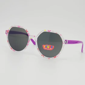 عینک آفتابی بچگانه طرح پلیس با شیشه‌های ضد اشعه UV (مشکی دسته بنفش)