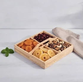 سینی مزه خوری چهارخانه چوبی