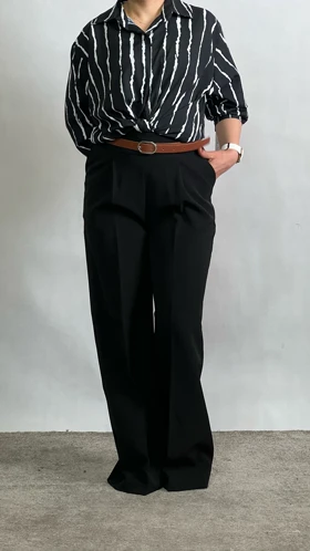 شلوار پارچه‌ای زنانه کرپ درجه یک نیم بگ ایستایی عالی