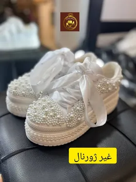 کتانی ونس لژدار زنانه مجلسی مرواریدی بند ربانی