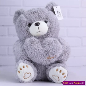 عروسک خرس ولنتاین قلبی پولیشی کد 6602/12 (طوسی)