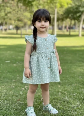 سارافون طرح گل مناسب برای 6 تا 3 سال