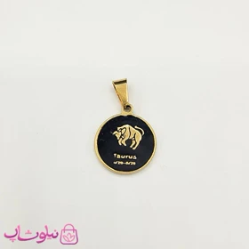 گردنبند ماه تولد اردیبهشت برج ثور (Taurus) استیل طلایی مشکی (ظریف) کد 130