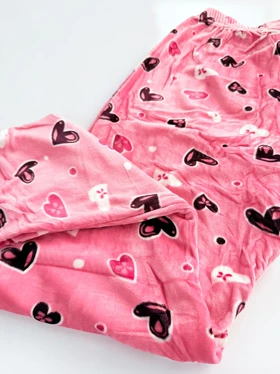 شلوار مخمل استیکردار طرح قلب