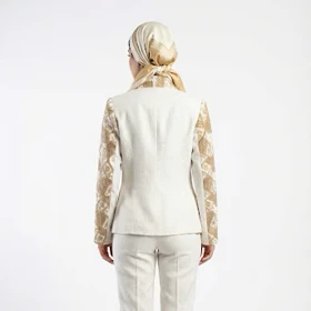 کت و شلوار زنانه قلاب بافی ثریا رجحانی rojhani2026