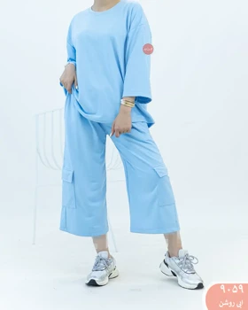 ست تیشرت شلوارک کارگو 9059