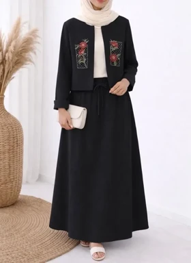 ست کت و دامن گلدوزی لینن آرامش