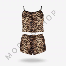 ست تاپ و شلوارک طرح پلنگی 175