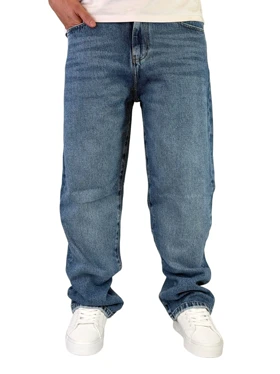 شلوار جین مردانه بگ استایل رنگ آبی روشن کد 00349