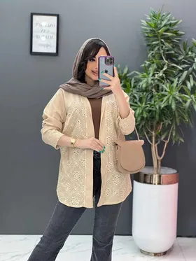 شومیز سوزن دوزی جلو چین‌دار