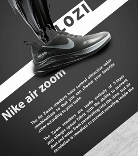 کفش کتانی مردانه و زنانه مشکی Nike air zoom