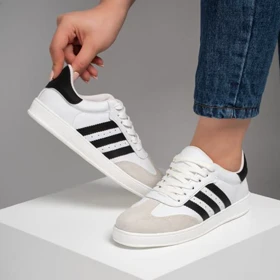 کفش و کتانی زنانه و دخترانه مدل آدیداس ADIDAS رنگ سفید مشکی