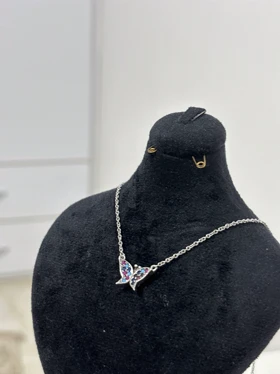 گرردنبند نقره زنانه پروانه مینیمال 975