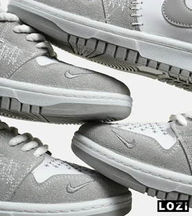 کفش کتانی مردانه و زنانه طوسی سفید نایک NIKE jordan Vodoo