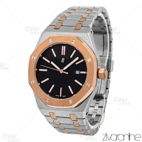 ساعت اودمار پیگه (AP) مردانه نقره ای رزگلد صفحه مشکی 106677