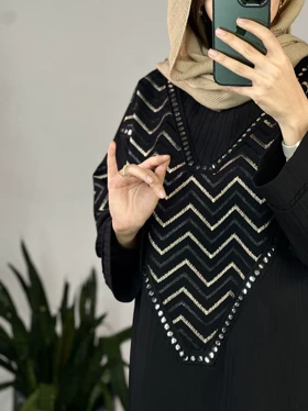 مانتو کفتان مشکی لیزا