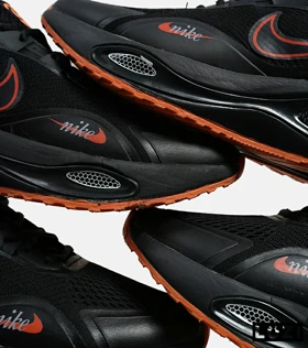 کفش کتانی مردانه و زنانه مشکی نارنجی Nike air zoom max