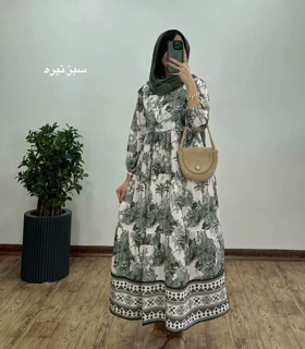 پیراهن بلند طرحدار نخل 1
