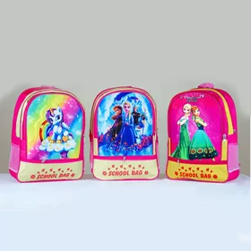 کوله پشتی مدرسه طرح دار جلو زیپ