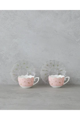 فنجان قهوه دو نفره English Home مدل Charming New Bone China - صورتی
