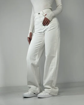 شلوار نیم بگ سفید کد 1000164