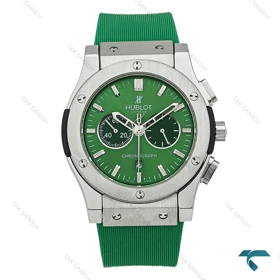ساعت هابلوت مردانه سه موتوره سبز قاب سیلور Hublot-7267-G