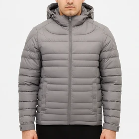 کاپشن پر مردانه سیلیکونی طوسی استایل گرم و شیک مناسب فصل سرما کد 27710