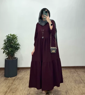 پیراهن مانتویی بلند آهو