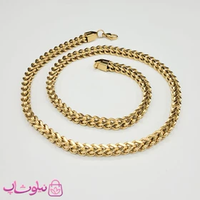 زنجیر مردانه فرانکو (میرو) طلایی استیل 60 سانت عرض 6 میل کد 5591