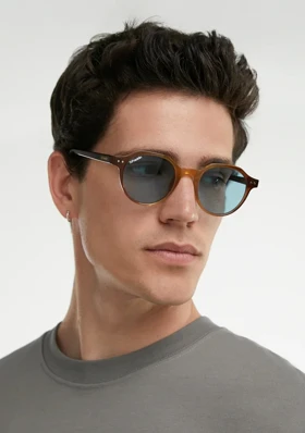 عینک آفتابی دی فرانکلین مدل D.Franklin ULTRA LIGHT S ROUND / TRANS BROWN - TRANS BLUE