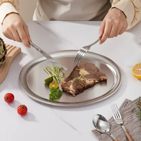 بشقاب بیضی استیل سیلور